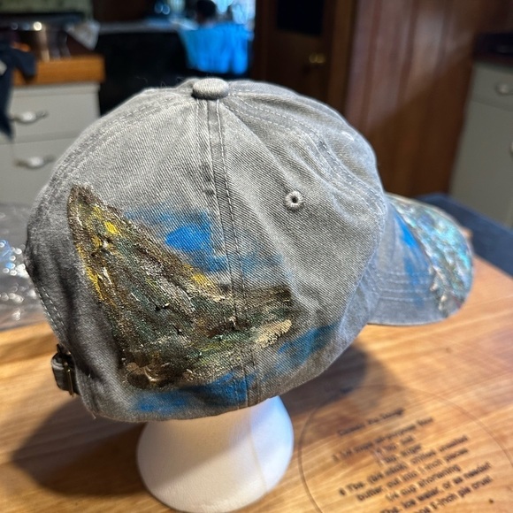 Fishing cap. Hand painted. 100 percent cotton cap - Picture 3 of 3